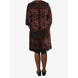 Etro-Burgundy floral printed velvet dress - size IT 44-Dark red