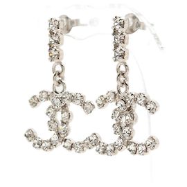 Chanel Orecchini pendenti CC ingioiellati in argento Argento