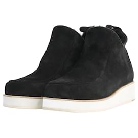 Gabriela Hearst-Black suede platform ankle boots - size EU 38-Black