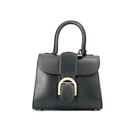 Delvaux-Leather Mini Brillant Bag-Black