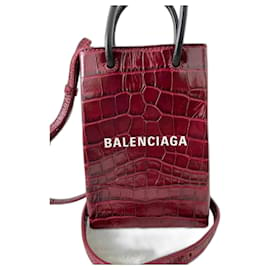 Balenciaga-Handbags-Dark red