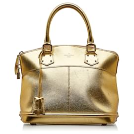 Louis Vuitton-Louis Vuitton Gold Metallic Suhali Lockit MM-Golden