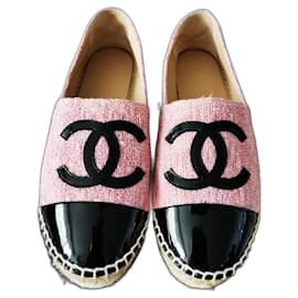 Chanel-Chanel tweed espadrilles-Pink