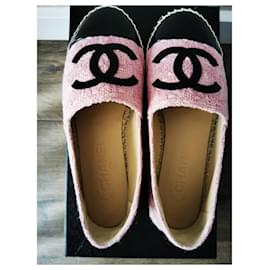 Chanel-Chanel tweed espadrilles-Pink