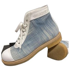 Bottines Chanel Bleues Bleu