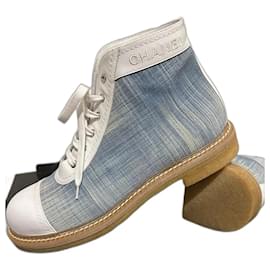 Stivaletti Chanel Blu Blu