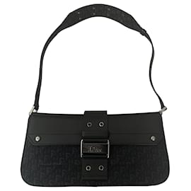 Dior-Dior Diorissimo Street Chic Columbus Avenue Shoulder Bag in Black Canvas and Leather-Black