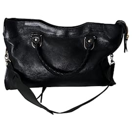 Balenciaga-Balenciaga Classic Metallic Edge City Small Bag in Black Leather-Black