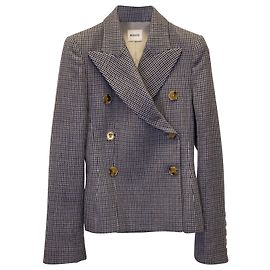 Khaite-gefütterter Hahnentritt-Blazer aus brauner Wolle Andere