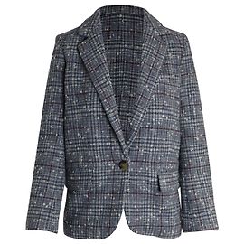 Isabel Marant Étoile – Karierter Bouclé-Blazer „Kice“ aus hellblauer Wolle Blau Hellblau