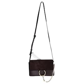 Chloé-Chloé Faye Wallet on Strap Bag in Brown Leather-Brown