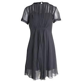 Marc Jacobs-Marc by Marc Jacobs Pleated Chiffon Dress in Black Silk-Black