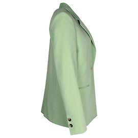 Victoria Beckham VVB Single-Breasted Twill Blazer in Green Polyester and Wool Blend Green