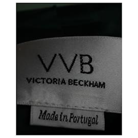 Victoria Beckham-Blazer de sarga de botonadura sencilla Victoria Beckham VVB en mezcla de lana y poliéster verde-Verde