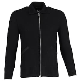 Tom Ford-Tom Ford Fitted Zip-Up Cardigan in Black Wool-Black