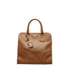Prada-Saffiano Leather Shopping Bag BN2254-Brown