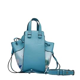 Loewe-Leather Mini Hammock Shoulder Bag-Blue