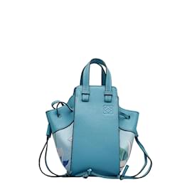 Loewe-Leather Mini Hammock Shoulder Bag-Blue