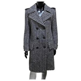 Tom Ford Wollmantel Grau Grau