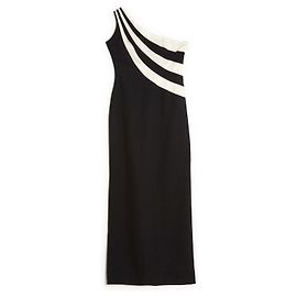 Azzaro 1980 One shoulder Maxi black white FR38 Black