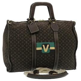 Louis Vuitton-LOUIS VUITTON Monograma Idylle Keepall 45 Bolso Boston Ebene M40019 LV Auth 29208EN-Castaño,Damier ebene