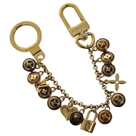 LOUIS VUITTON Porte Cles Dragonne Bag Charm Key Ring Damier Gold M65050  Used