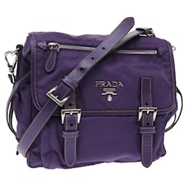 Prada-PRADA Shoulder Bag Nylon Purple Auth am4875-Purple