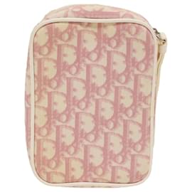 Christian Dior-Christian Dior Trotter Canvas Pouch Pink Auth bs7325-Rosa