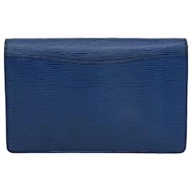 Louis Vuitton-LOUIS VUITTON Epi Montaigne 27 Clutch Bag Blue M52655 LV Auth ep1327-Blue