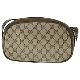 GUCCI GG supreme Sherry Line PVC Leather Leather Beige Brown Shoulder bag  750