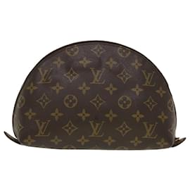 Louis Vuitton-LOUIS VUITTON Monogram Trousse Demi Ronde Kosmetiktasche M47520 LV Auth 43628-Monogramm