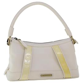 Burberry-BURBERRY Shoulder Bag Leather White Auth am4832-White