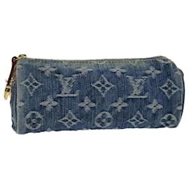 Louis Vuitton-LOUIS VUITTON Monograma Denim Trousse Speedy GM Bolsa Azul M95081 Autenticação de LV 50874-Azul