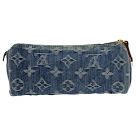 Louis Vuitton-LOUIS VUITTON Monograma Denim Trousse Speedy GM Bolsa Azul M95081 Autenticação de LV 50874-Azul