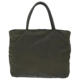 Prada-PRADA Hand Bag Nylon Khaki Auth 50558-Khaki
