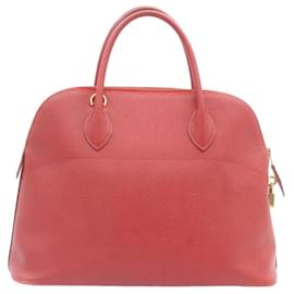 Hermès-Hermes Bolide 37 Hand Bag Leather Red Auth nh122a-Red