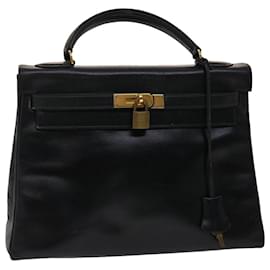Hermès-hermes kelly 32 Hand Bag Leather Black Auth ni110a-Black