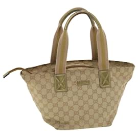 Gucci-GUCCI Sherry Line GG Canvas Tote Bag Beige Pink gold 131228 auth 37407-Pink,Beige,Golden