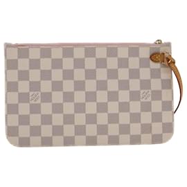 Louis Vuitton-Bolsa LOUIS VUITTON Damier Azur Neverfull MM LV Auth 45148-Outro