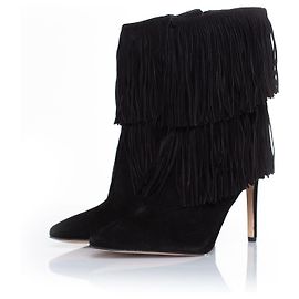Sam Edelman, Bottines à franges en daim noir Noir
