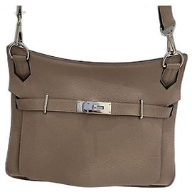 Hermès Jypsiere 28 Grey Leather Handbag Grey