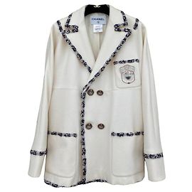 Jaqueta Chanel Parade de lã cor eggshell Fora de branco