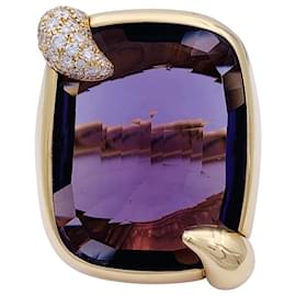 Pomellato-Pomellato ring, “Ritratto”, Pink gold, Amethyst and diamonds.-Other
