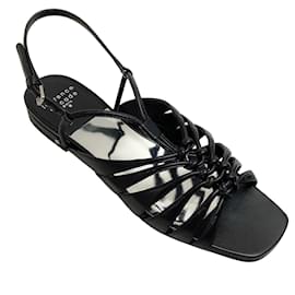 Laurence Dacade-Laurence Dacade Black Leather Blaise Strappy Flat Sandals-Black