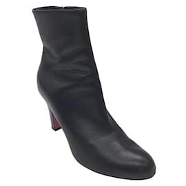 Christian Louboutin-Christian Louboutin Black Leather Ankle Boots-Black