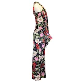 Erdem-Vestido de seda Anora com estampa multifloral preto ERDEM / vestido formal-Multicor