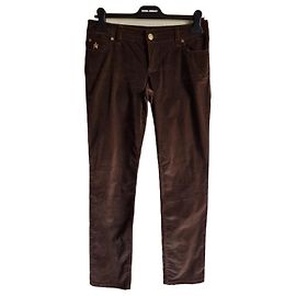 Calças Gucci de veludo castanho Marrom