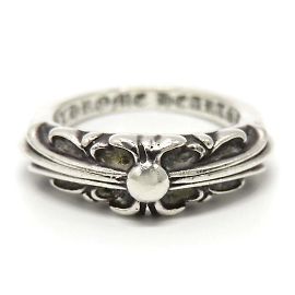 Chrome Hearts Anello croce floreale classico per bambini Argento