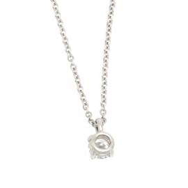 Autre Marque-Platinum Diamond Solitaire Pendant Necklace-Silvery