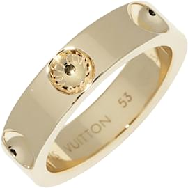 Louis Vuitton LV Volt One Band Ring, Yellow Gold and Diamond Gold. Size 51